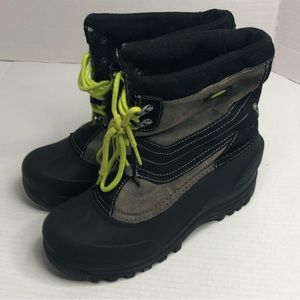 Circo Snow Boots Mens Size 6 Womens 8.5 Black Gray Lace Up
